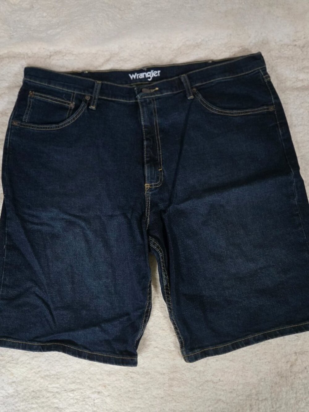 Wrangler Mens 38 Denim Shorts Blue Stretch Jean Classic Fit Casual 112317149